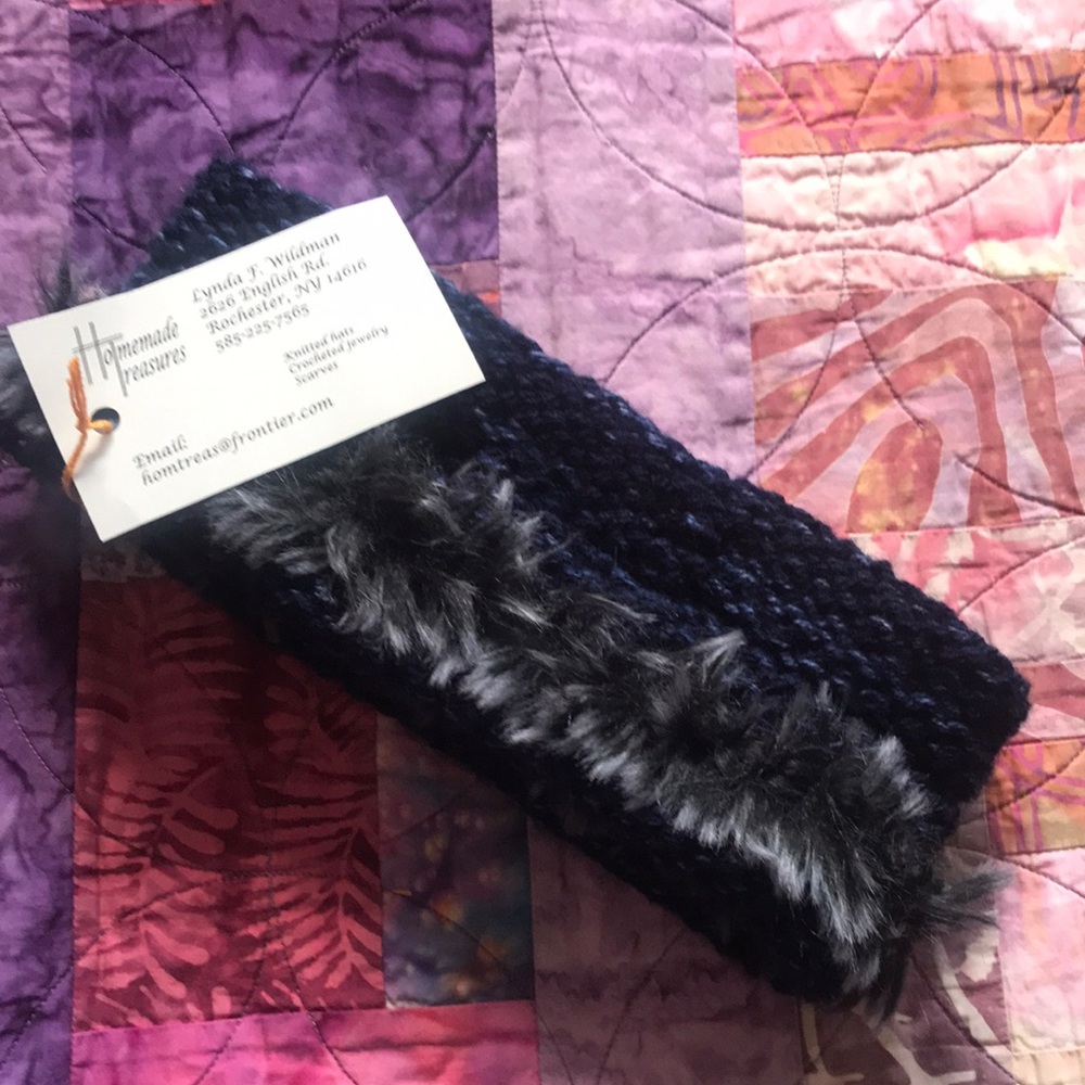 Navy and Gray Knit Headband
